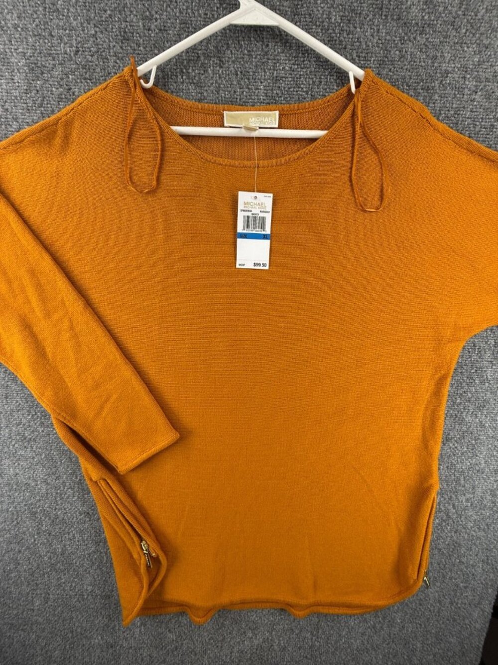 NWT Michael Kors Marigold Knit Sweater Long Sleeve Women Boat Neck Relaxed XL